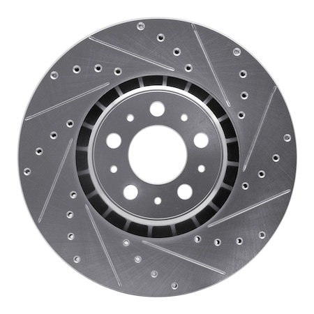 Dynamic Friction Co DFC Brake Rotor - Drilled and Slotted - Silver 631-27040R