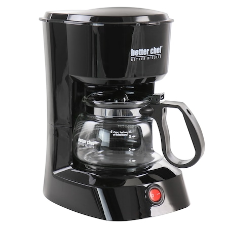 Better Chef 4 Cup Compact Coffee Maker in Black with Removable Filter Basket IM-106B