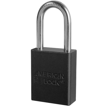 American Lock Keyed Aluminum Safety Padlock with 1.5 in. Shackle, Black 045-S1106BLK