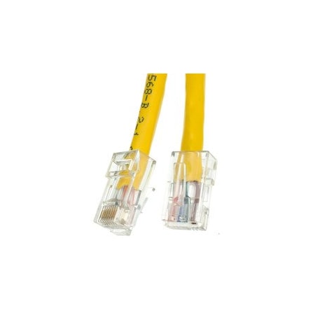 Cable Wholesale Cat5e Yellow Copper Ethernet Patch Cable, Bootless, POE Compliant, 5 foot 10X6-18105