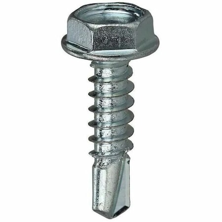 Dottie Self-Drilling Screw, #10-16 x 3/4 in, Zinc Plated Steel Flange Hex Head External Hex Drive, 500 PK TEKHT1034