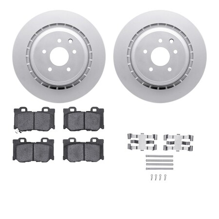 Dynamic Friction Co DFC GEOSPEC Coated Rotors with 5000 Brake Pads - Ceramic and Hardware 4512-68023