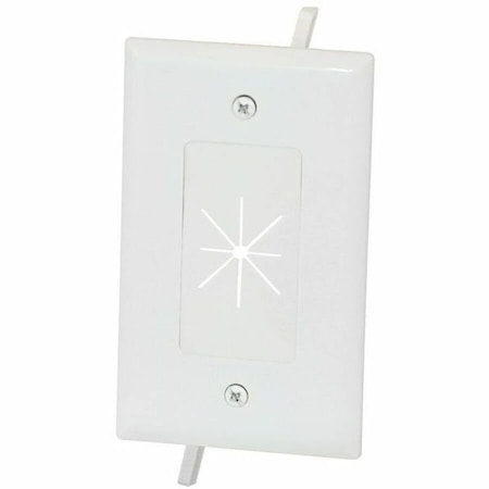Monoprice Cable Plate with Flexible Opening, Number of Gangs: 1 ABS Plastic, White 12584