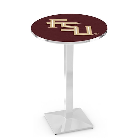 Holland Bar Stool Co 36" Chrome Florida State (Script) Pub Table, 36" dia. Top L217C3636FSU-FS