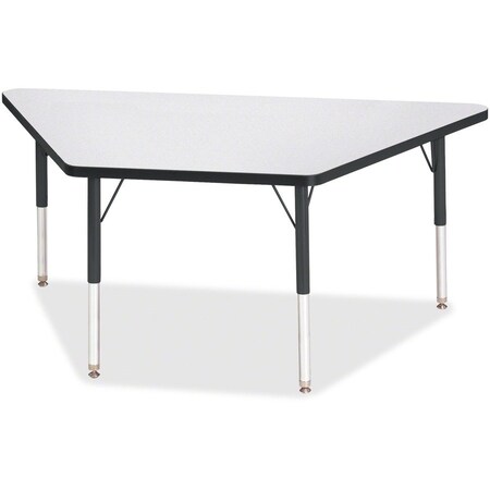 Jonti-Craft Berries Trapezoid Activity Tables, 30 in. x 60 in., E-height, Freckled Gray/Black/Black 6443JCE180