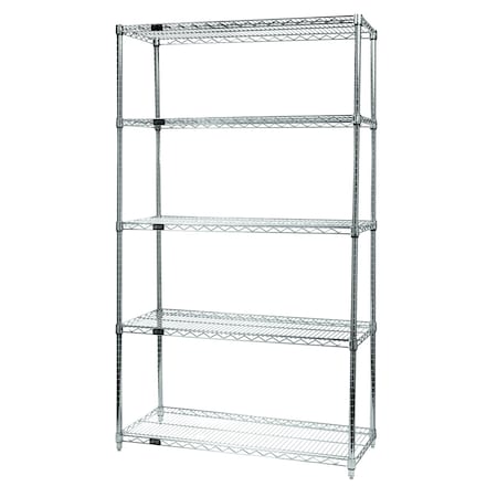 Quantum Storage Systems WIRE 5 SHELF STARTER KIT CHROME 54in WR54-3672C-5