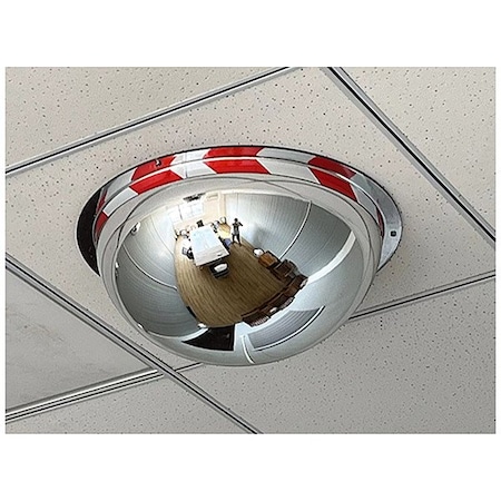Fred Silver Full Dome Safety Mirror, Acrylic, 32 in, No Backing, Round, 360 Degrees Viewing Angle DOMEX-ST-32