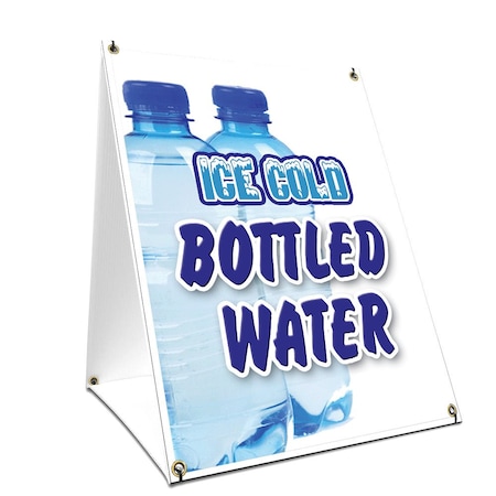Signmission Ice Cold Bottled Water, 36 Inch x 24 Inch A-frame Yard Sign, Plastic Sign SBC-2436-Ice Cold Bottled Water