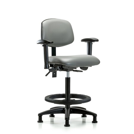 Blue Ridge Ergonomics Vinyl Chair, Vinyl, Adjustable Arms BR-VHBCH-RG-T0-A1-BF-RG-8840