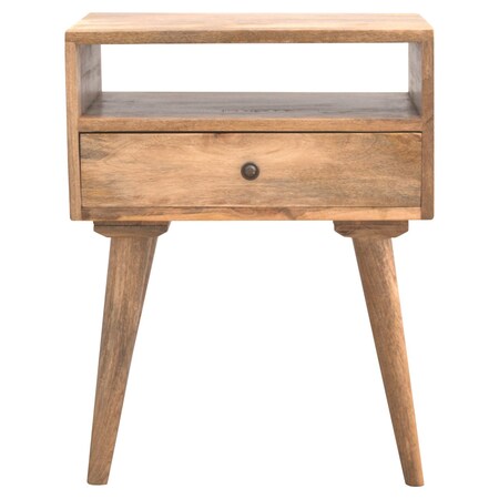 Homeroots 23" Beige Solid Wood One Drawer Nightstand 651518