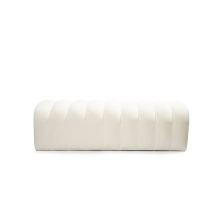 Homeroots 59in White Tufted Boucle Upholstered Bench 714186