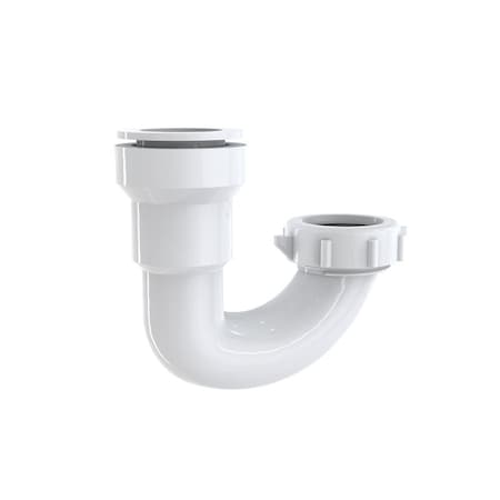 Insta-Plumb J-Bend, 1-1/4 in, Push-to-Connect, Plastic, White 10200IPK