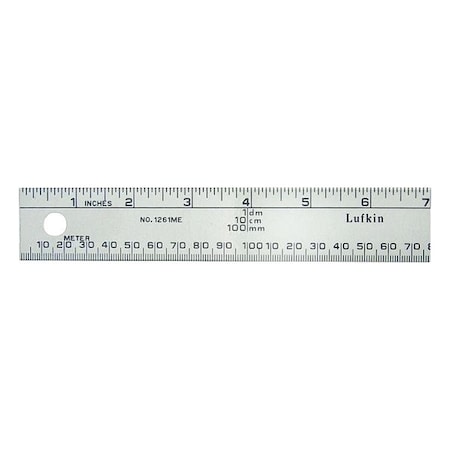 Crescent Lufkin Rule, 1M/3 ft, Aluminum 1261MEN