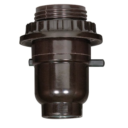 Satco Push Thru W/ Full Uno Thread And Ring Phenolic 1/8 IP Cap W/ Metal Bushing Less Set Screw 660W 250V 80/1071