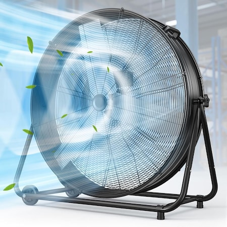 All-Source Drum Fan, 36 in High Velocity Industrial Drum Fan, 3-Speed Heavy Duty Fan XMZ-CCGIRU36