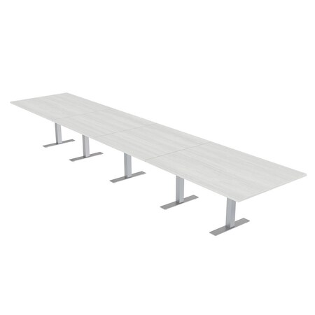 Skutchi Designs 18ft Conference Table W/ Power Unit | 18 Person Modular Rectangular Meeting Table | Harmony Series HAR-REC-48x216-T-WA7976-NA