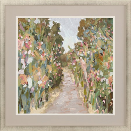 Homeroots Garden Delight Path Gold Framed Print Wall Art 525865