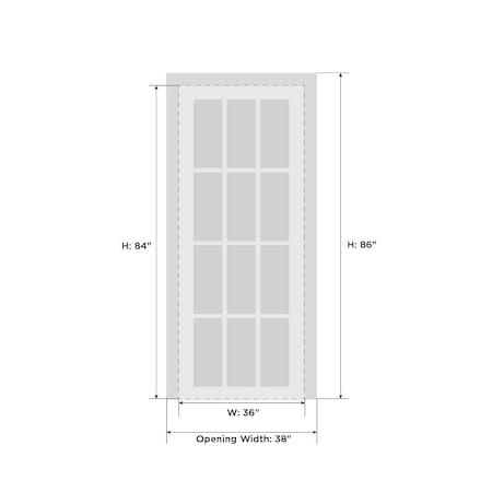 Sartodoors French Interior Door, 36" x 84", White QUADRO4115ID-WS-3684