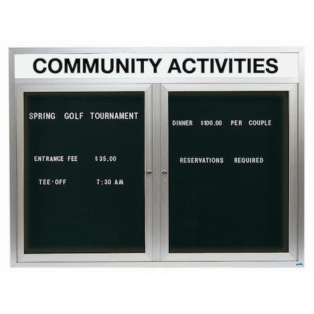 Aarco Illuminated Outdoor Enclosed Directory w/ Al Frame Header, Clear Satin Anodized Finish, 36''Hx48''W OADC3648HI