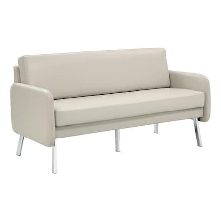 Office Star Products Sofa, CreamFauxLeather500lbCapUnassembled SL5603-PD28