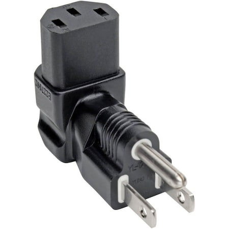Tripp Lite Tripp Lite series Down-Angled NEMA 5-15P to C13 Power Cord Adapter - 10A, 125V, Black P006-000-DA