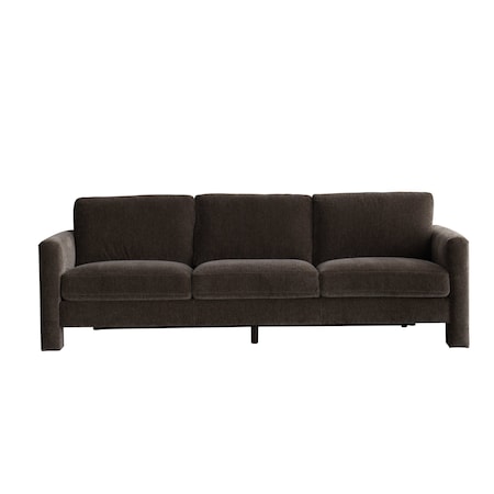 Homeroots 97" Dark Gray Fabric Solid Wood Sofa 674609