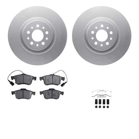 Dynamic Friction Co DFC GEOSPEC Coated Rotors with 5000 Brake Pads - Ceramic and Hardware 4512-40107