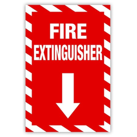 Creative Safety Supply Fire Extinguisher, Vertical Label, 8in x 12in PL24003-812