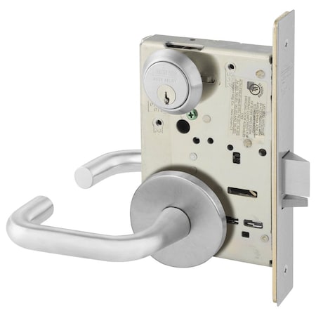 Sargent Grade 1 Storeroom or Closet Mortise Lock, J - Lever, O - Rose, Satin Chrome 8204 OJ 26D