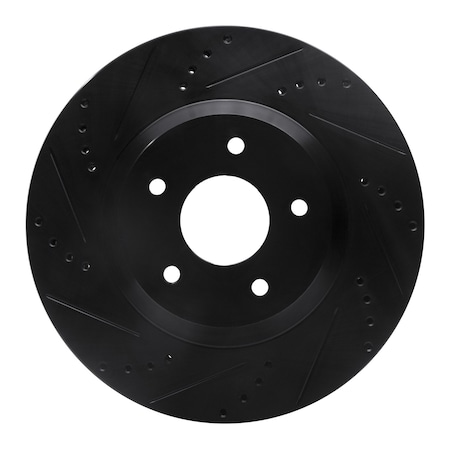 Dynamic Friction Co DFC Brake Rotor - Drilled and Slotted - Black 633-47024D