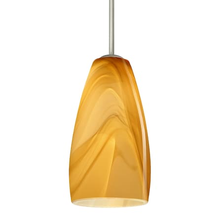 Besa Lighting Chrissy Cord Pendant, Honey, Satin Nickel Finish, 1x9W LED 1BT-1509HN-LED-SN