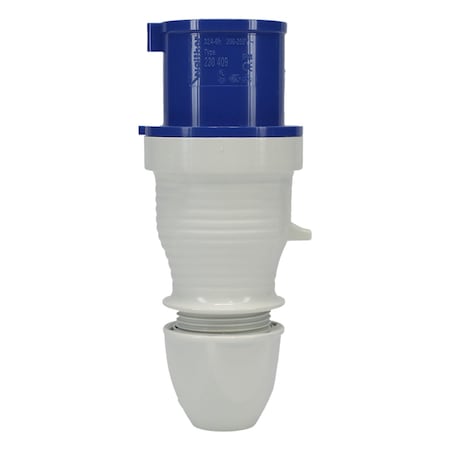 Walther-Werke Pin and Sleeve Plug, 30A, 3Ã¸ 250 or 230, 3 Phase, 3 Pole, Blue, Screw Terminals Wire Connection Type 230409