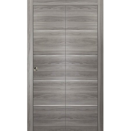 Sartodoors Sliding Closet Bi-fold Doors, Planum 0020 Ginger Ash, Sturdy Tracks Moldings Trims Hardware Set, Wo PLANUM0020BF-GA-84 x 84 (2* 42x84)