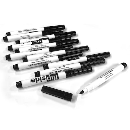 Flipside Dry Erase Fine Point Markers, Black, 12PK 30008-12