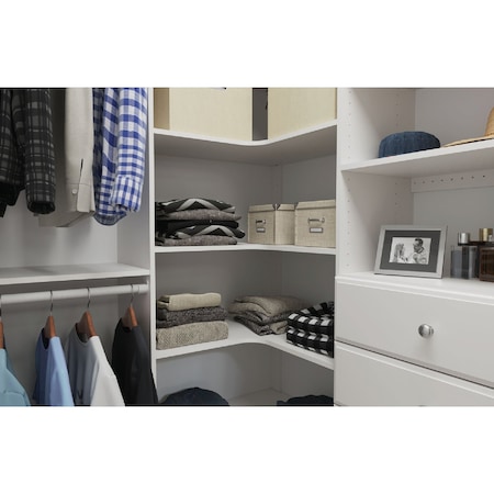 Easy Track 29-7/8'' Corner Shelf Wht, 3PK RS3003