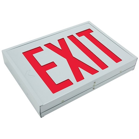 Exitronix VEX-8 Series NYC LED Exit Sign, 8-Inch Red Letters, Steel Housing VEX-8-U-S-WB-WH