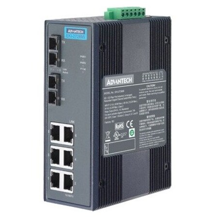 Advantech 6G+2G MM Unmanaged Ethernet Switch EKI-2728M-BE
