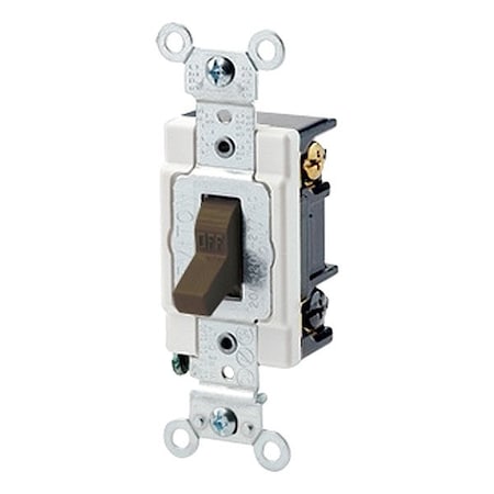 Leviton Toggle 3-Way 20A Heavy Duty Brown 1223-S