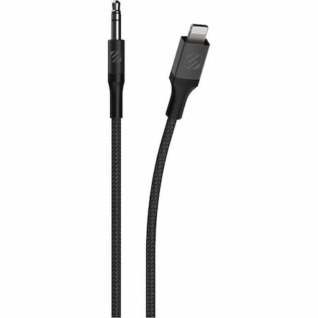 Scosche Braided Apple Lightning to 3.5mm Aux Cable 4ft, Space Gray I3AUXB4SG-SP