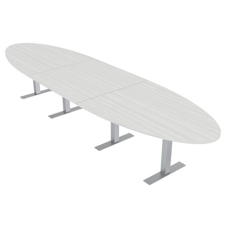 Skutchi Designs 16ft Conference Table With Power Unit | 14 Person Modular Oval Meeting Table | Harmony Series HAR-OVL-48X192-T-WA7976-NA