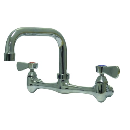 Advance Tabco Faucet, 8 in. OC, splash mounted with 6 in. extended D spout, lead free K-160