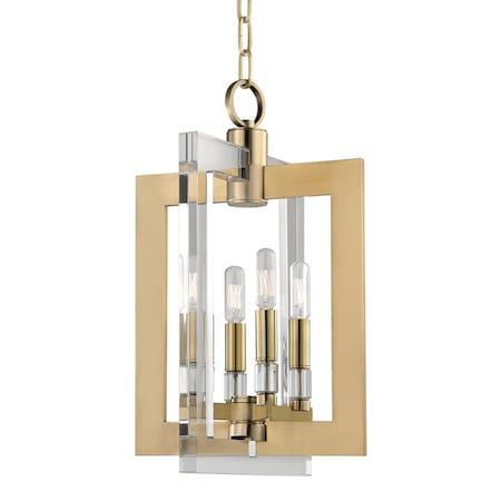 Hudson Valley Lighting Wellington 4 Light Pendant 12 In. Aged Brass 9312-AGB