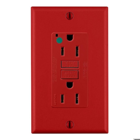 Leviton SmartlockPro GFCI 15A HG/PI Red GFNT1-HFR