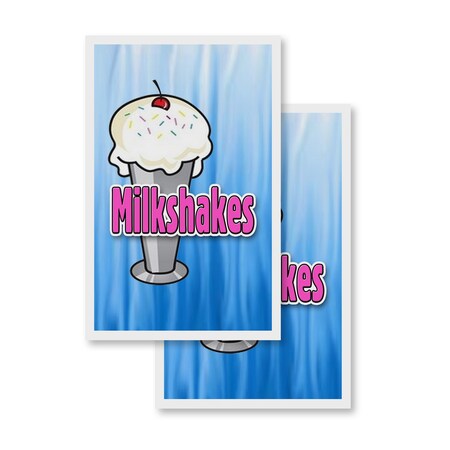 Signmission Milkshakes, Vinyl Decals Only 24 Inch x 36 Inch, Vinyl Decal, 2PK DSB-2436-2PACK-Milkshakes