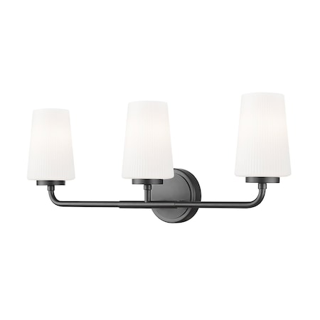 Z-Lite Montford 3-Light Vanity, 24 in W, Matte Black 7005-3V-MB
