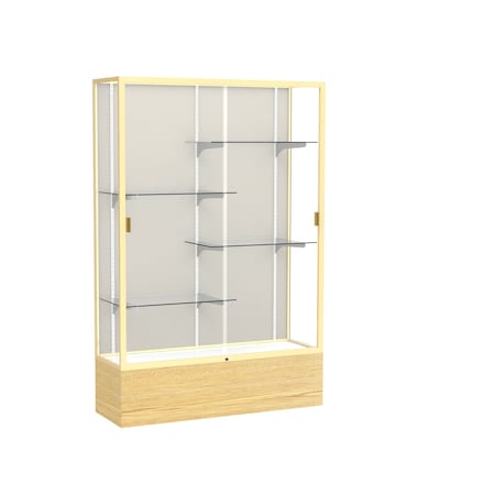 Ghent Floor Display Case 48x72x16, Plaque, Champange 2074PB-GD-LV