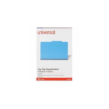 Universal Classification Folder, Legal, 6S, Blue, 10PK UNV10311