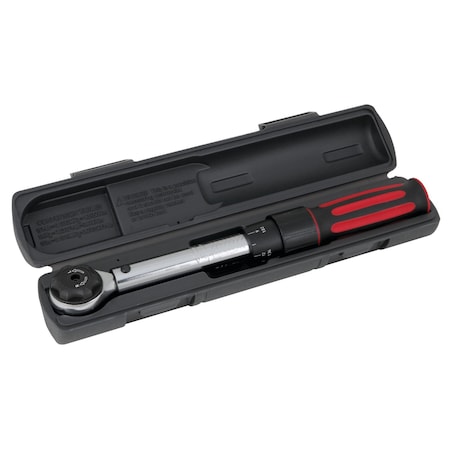Performance Tool 3/8 in. Dr. Torque Wrench, 30-250 in. lb. Click Type, Storage Case M197