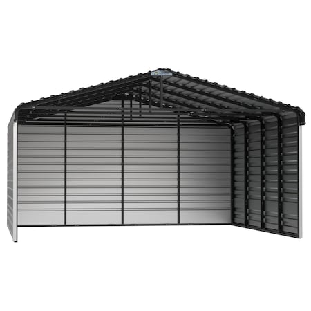Arrow Storage Products 20 x 20 x 9 ft Eggshell Steel Carport with 3 Wall Kits CPH202009ECL3