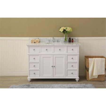 Elegant Decor 48 in. Single Bathroom Vanity Set - Marble Counter Top, White VF12548WH